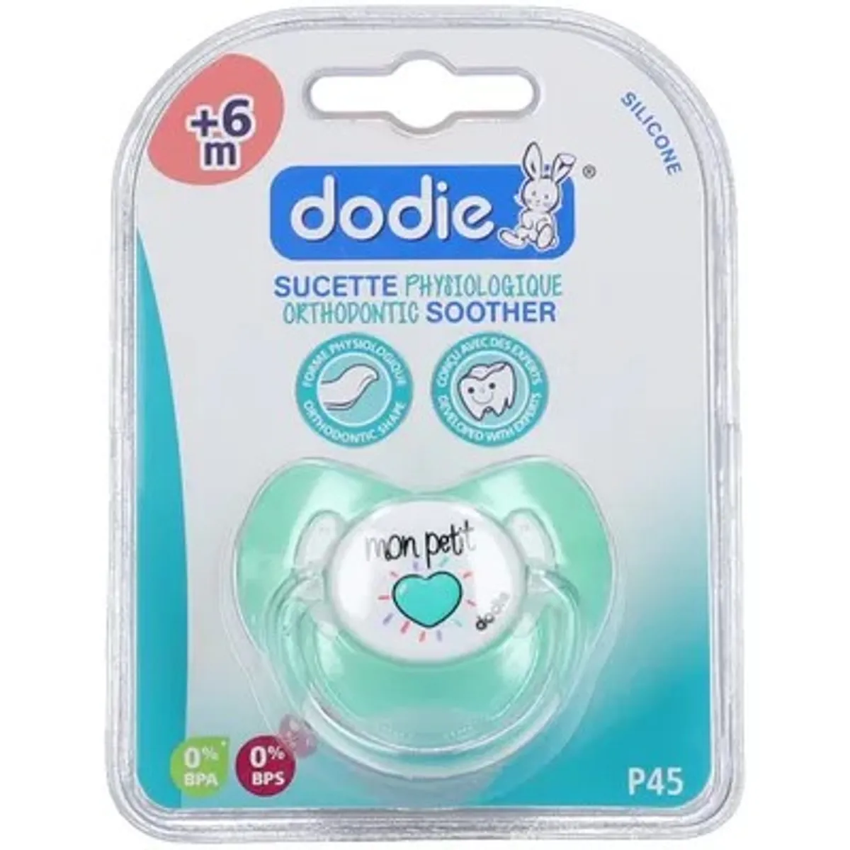 Dodie Fopspeen Fysio Silic. 1 +6m Hart