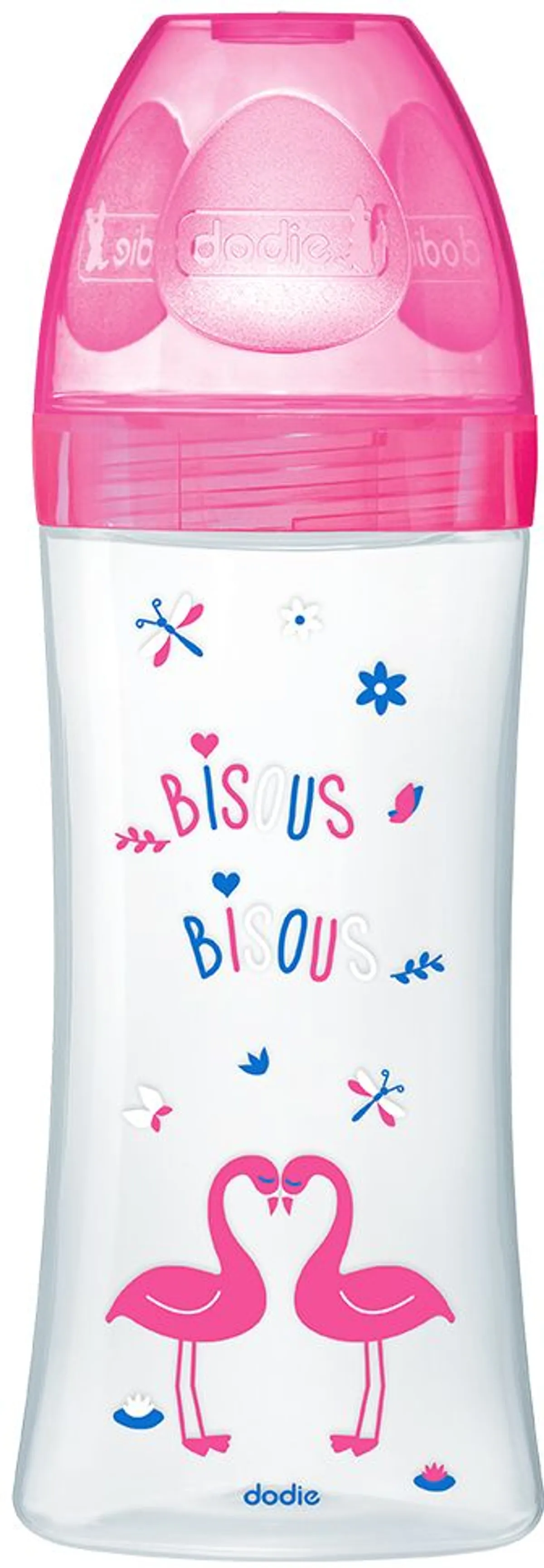 Dodie Biberon Sensation+ Tétine Débit 3 (Fushia Cygnes) 330ml