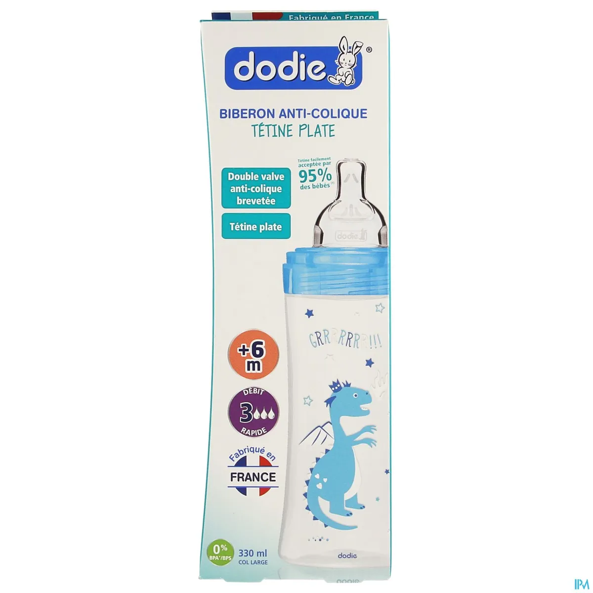 Dodie Zuigfles Sensation+ Speen Debiet 3 (Blauw Draak) 330ml