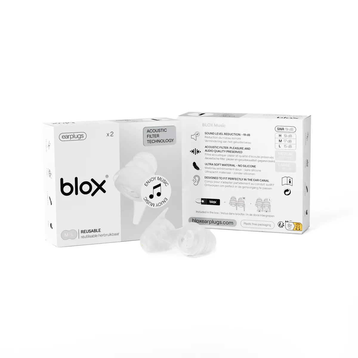Blox Xperience 1 paar transparante gehoorbescherming
