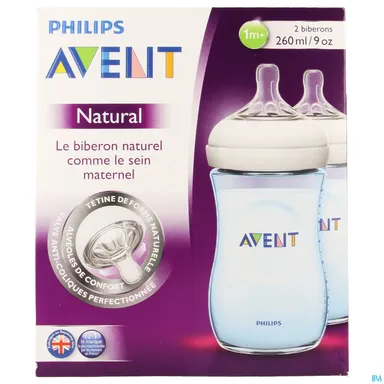 Avent Baby Natural Blauwe Zuigfles Duo 2x 260ml