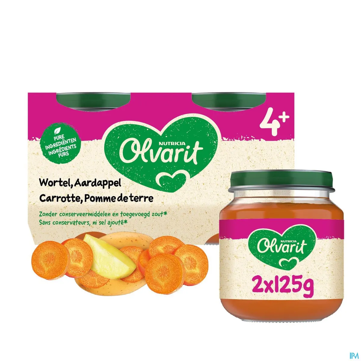 Olvarit Maaltijd Wortel Aardapelenpuree 2x125g (4 maanden)