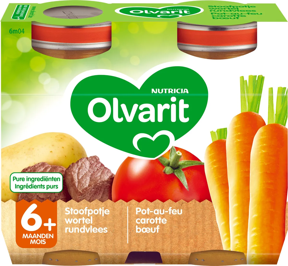 Olvarit Repas Pot Au Feu Carotte Boeuf 2x200g (6 mois)