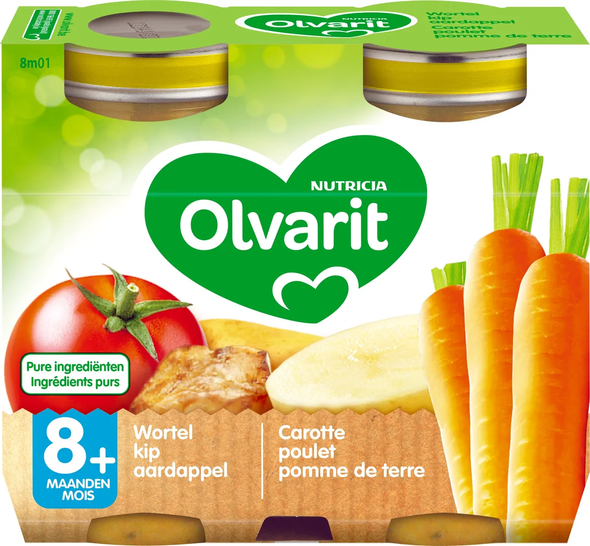 Olvarit Repas Carotte Poulet Puree 2x200g (8 mois)