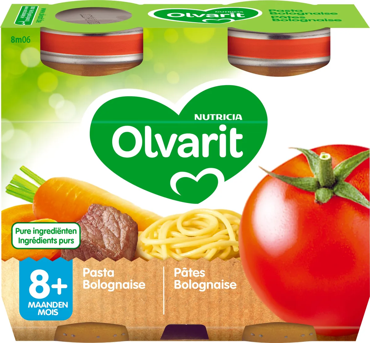 Olvarit Repas Pates Bolognaise 2x200g (8 mois)