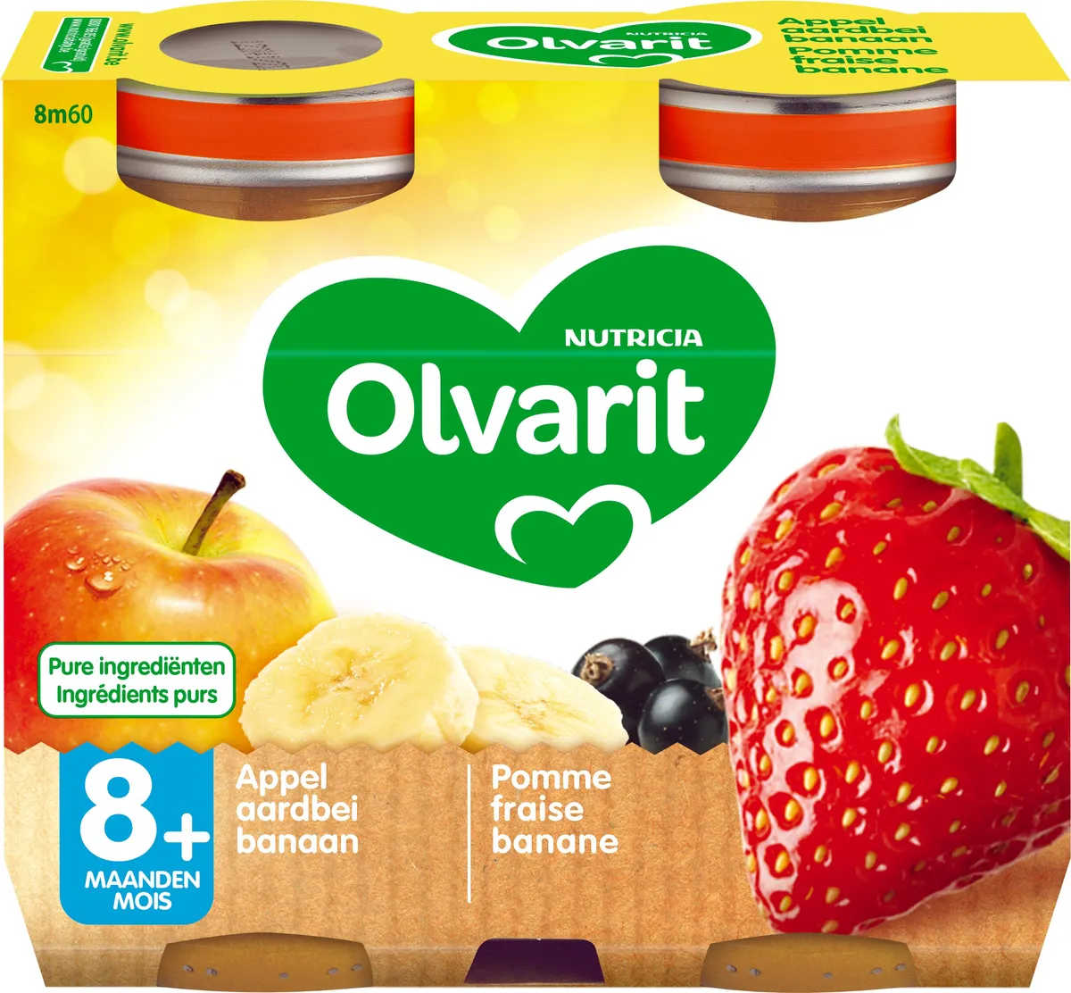 Olvarit Fruits Pomme Fraise Cassis 2x200g (8 mois)