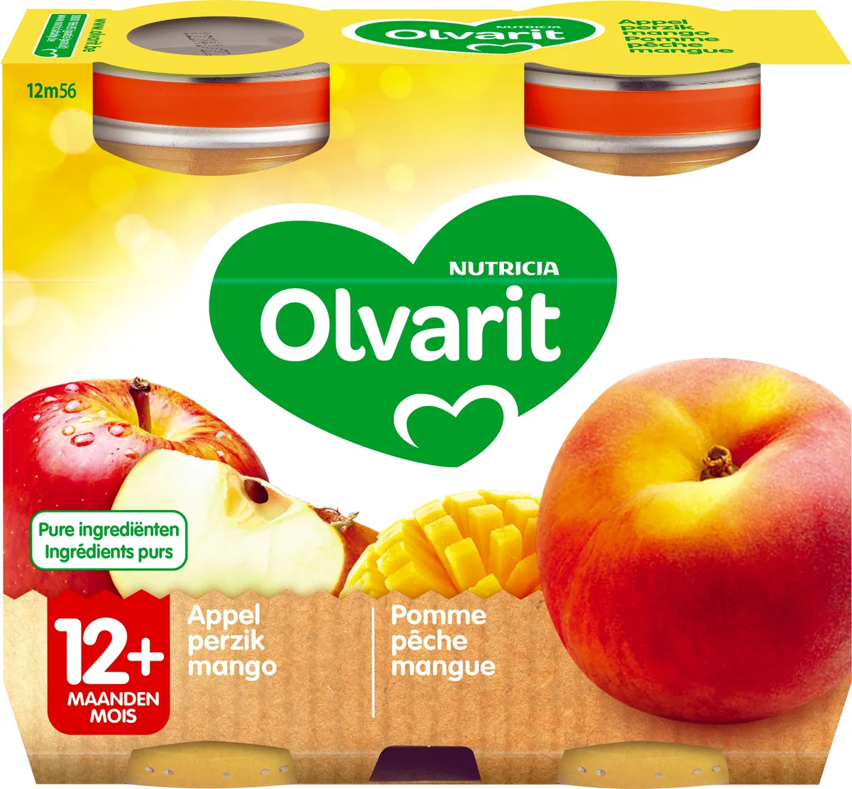 Olvarit Fruits Pomme Peche Mangue 2x200g (12 mois)