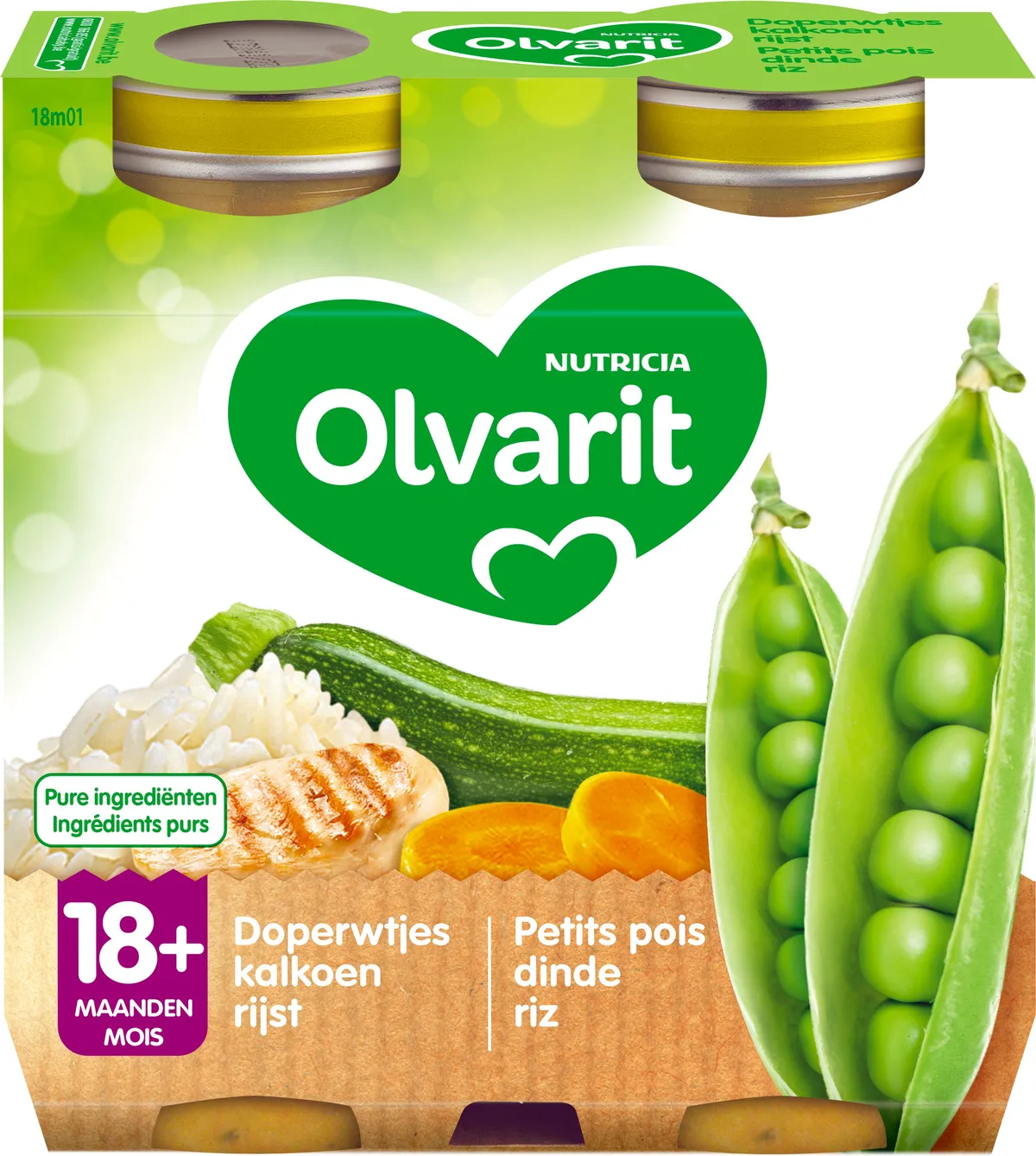 Olvarit Repas Petits Pois Dinde Risotto 2x250g (18 mois)