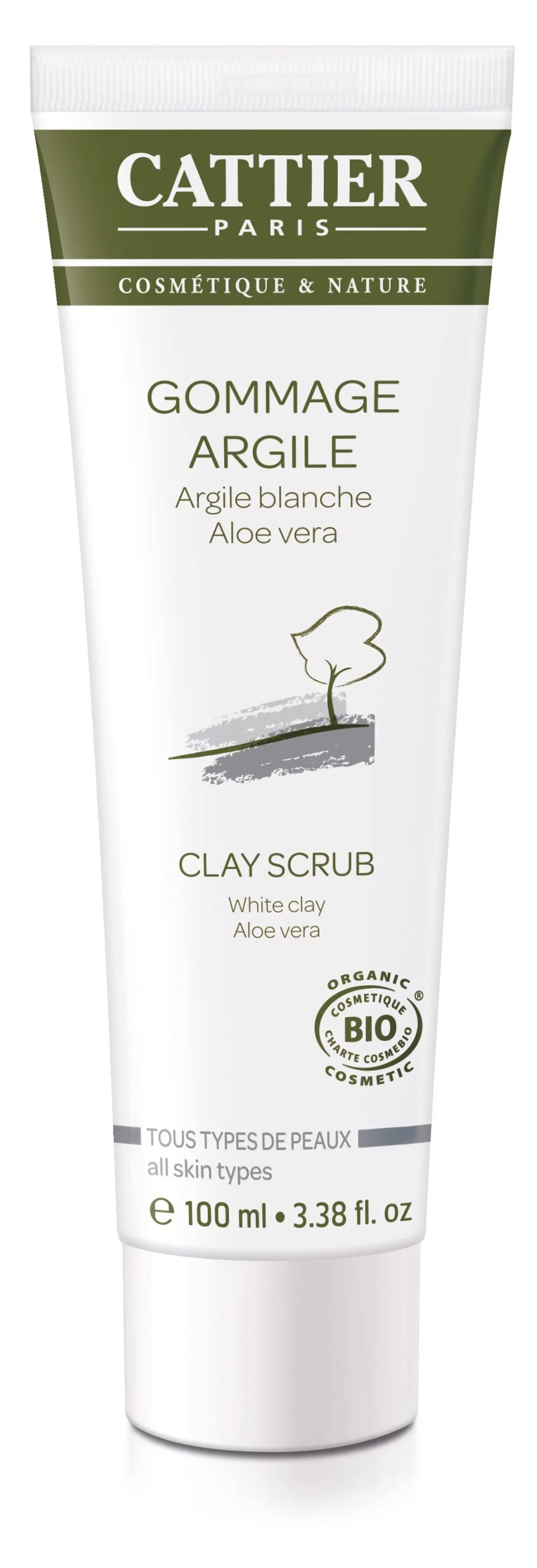 Cattier Scrub Witte Klei & Aloƫ Vera Bio 100 ml