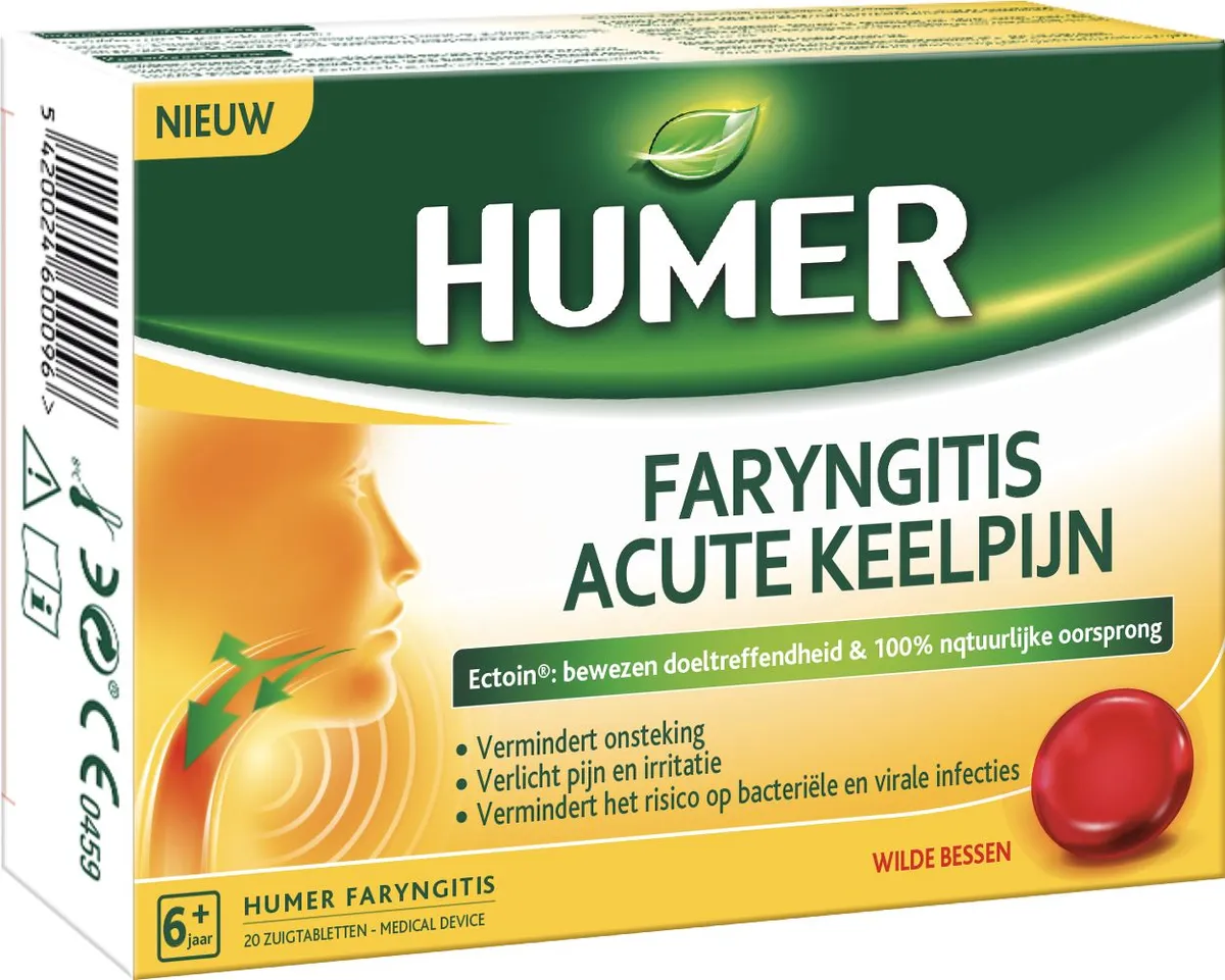 Humer Faryngintis 20 Zuigtebletten