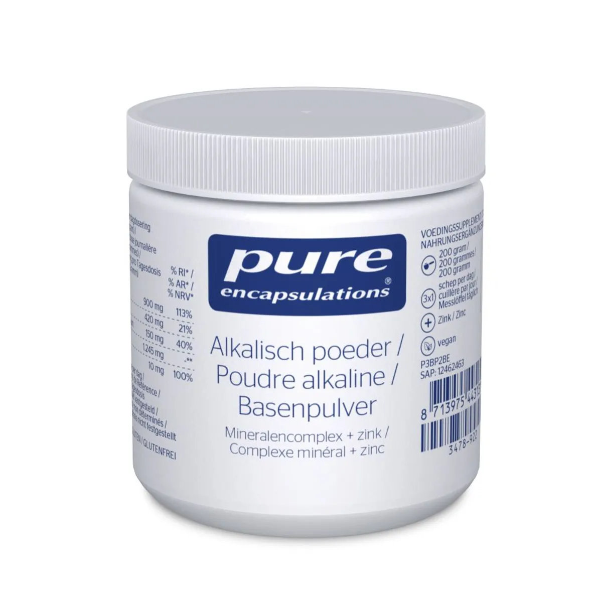 Pure Encapsulations Poudre Alcaline Pure 365 200g