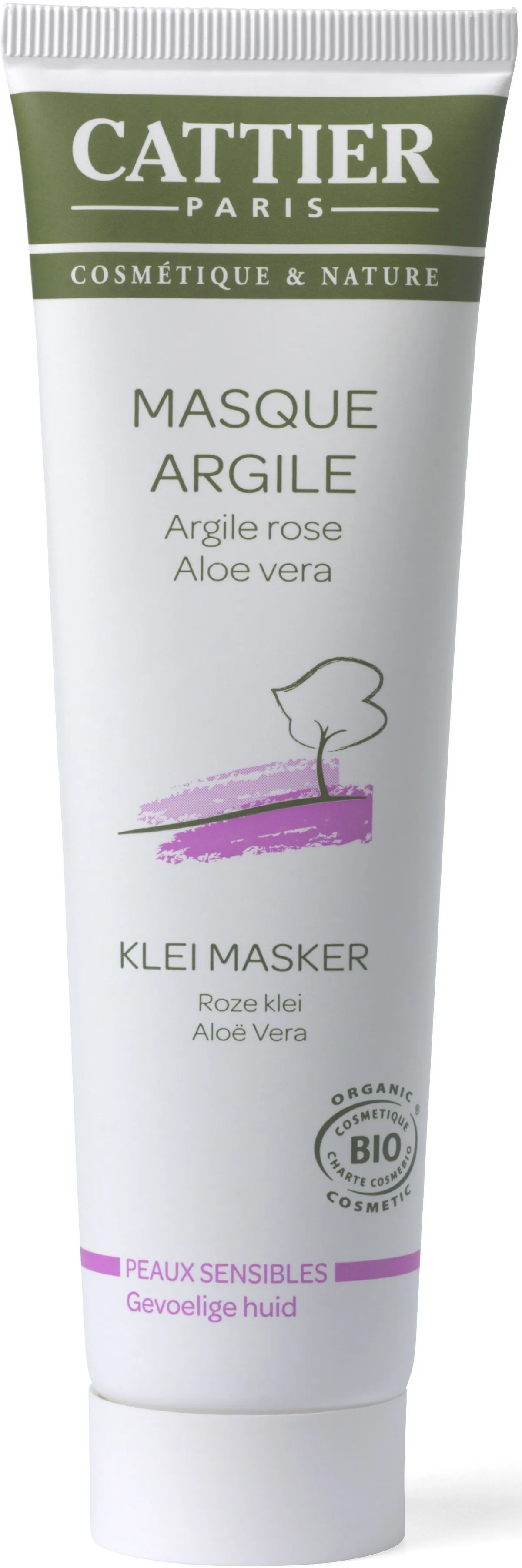 Cattier Gezichtsmasker Roze Klei Bio Gevoelige Huid 100ml