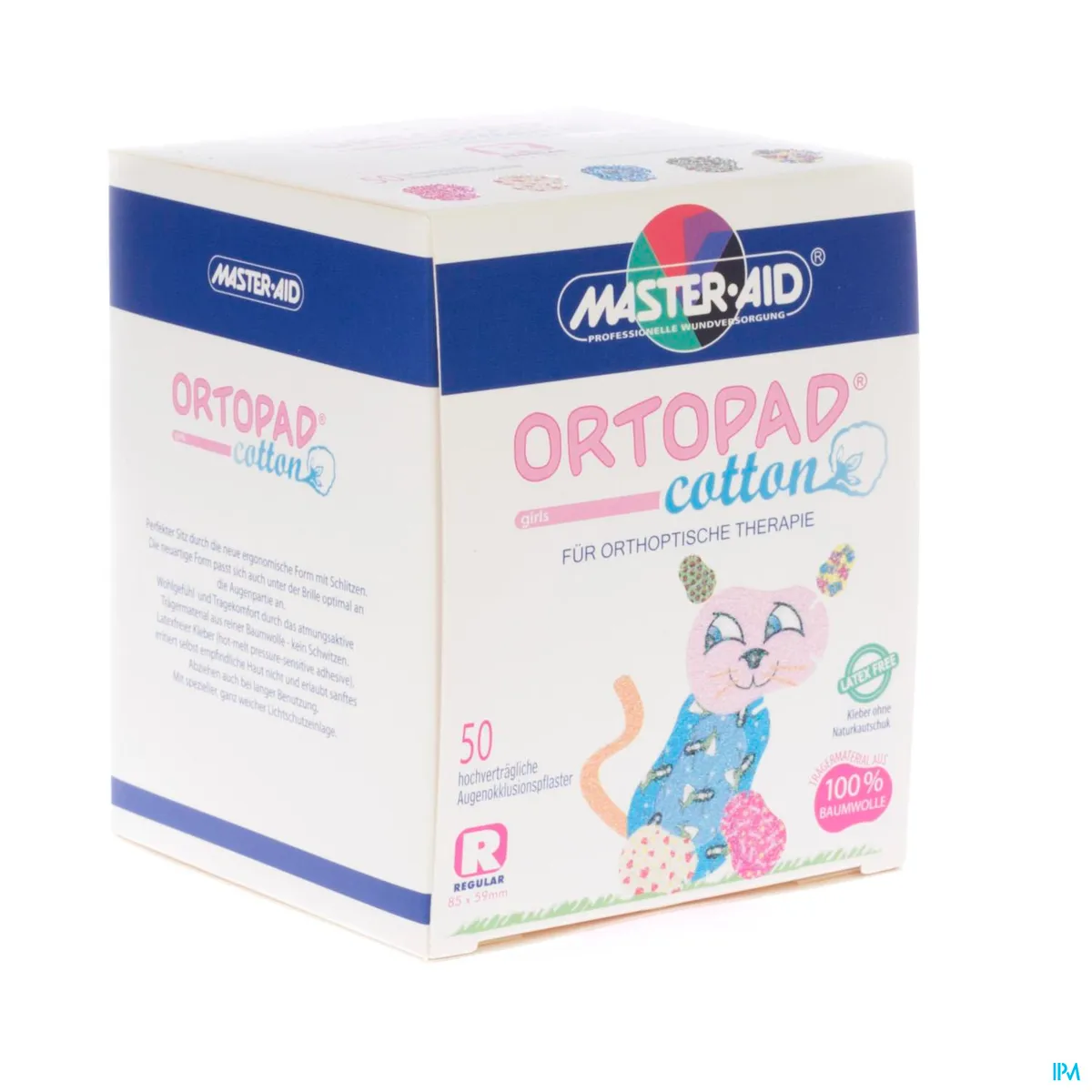 Ortopad Cotton Regular Girls 50 Pansements Oculaires