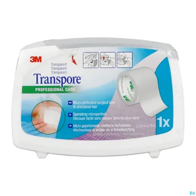 Transpore 3M Microgeperforeerde Pleister 2,5cm x 5m