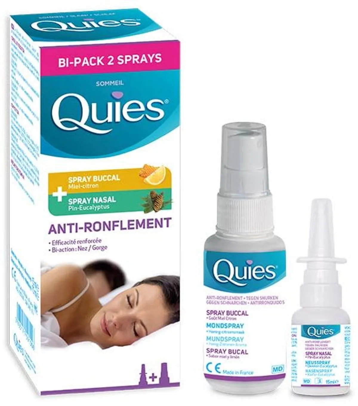 Quies Anti-Ronflement Bi-Pack 2 Sprays