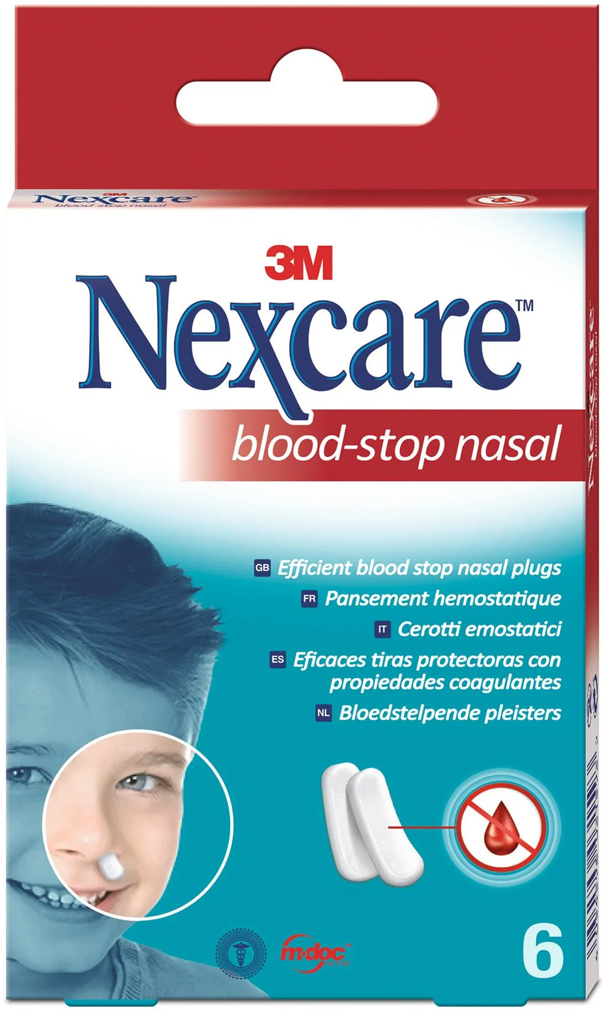 Nexcare 3M BloodStop 6 Pansements Hémostatiques (Tampon Nasal)