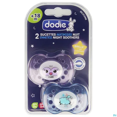Dodie Anatomische Fopspeen Duo Nacht (+ 18 maanden)