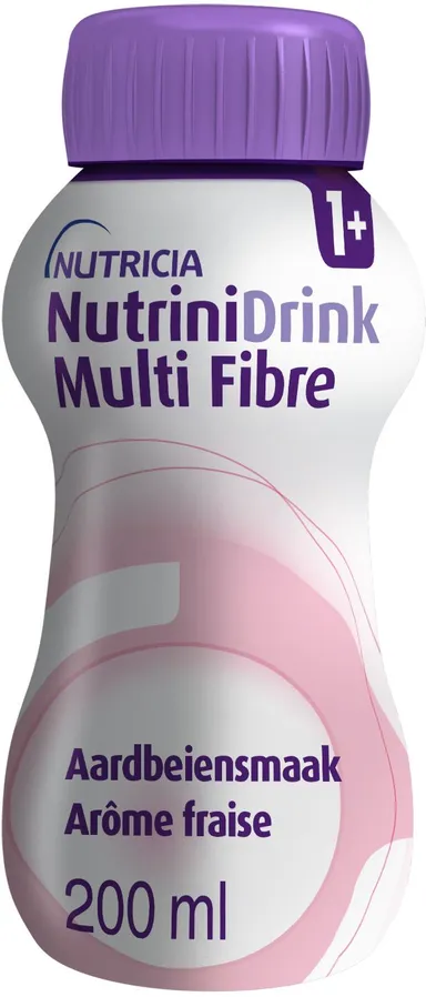 NutriniDrink Multi Fibre Aardbeiensmaak Fles 200ml