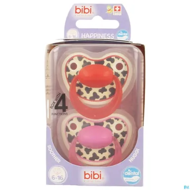 BIBI Happiness Fopspeen Tiger 6-6 maanden Duo