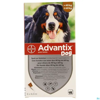 Advantix Dog Spot-on Opl Hond 40-60 kg Pipet 6x6 ml