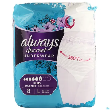 Always Discreet Plus Pants L Hoge Taille 8