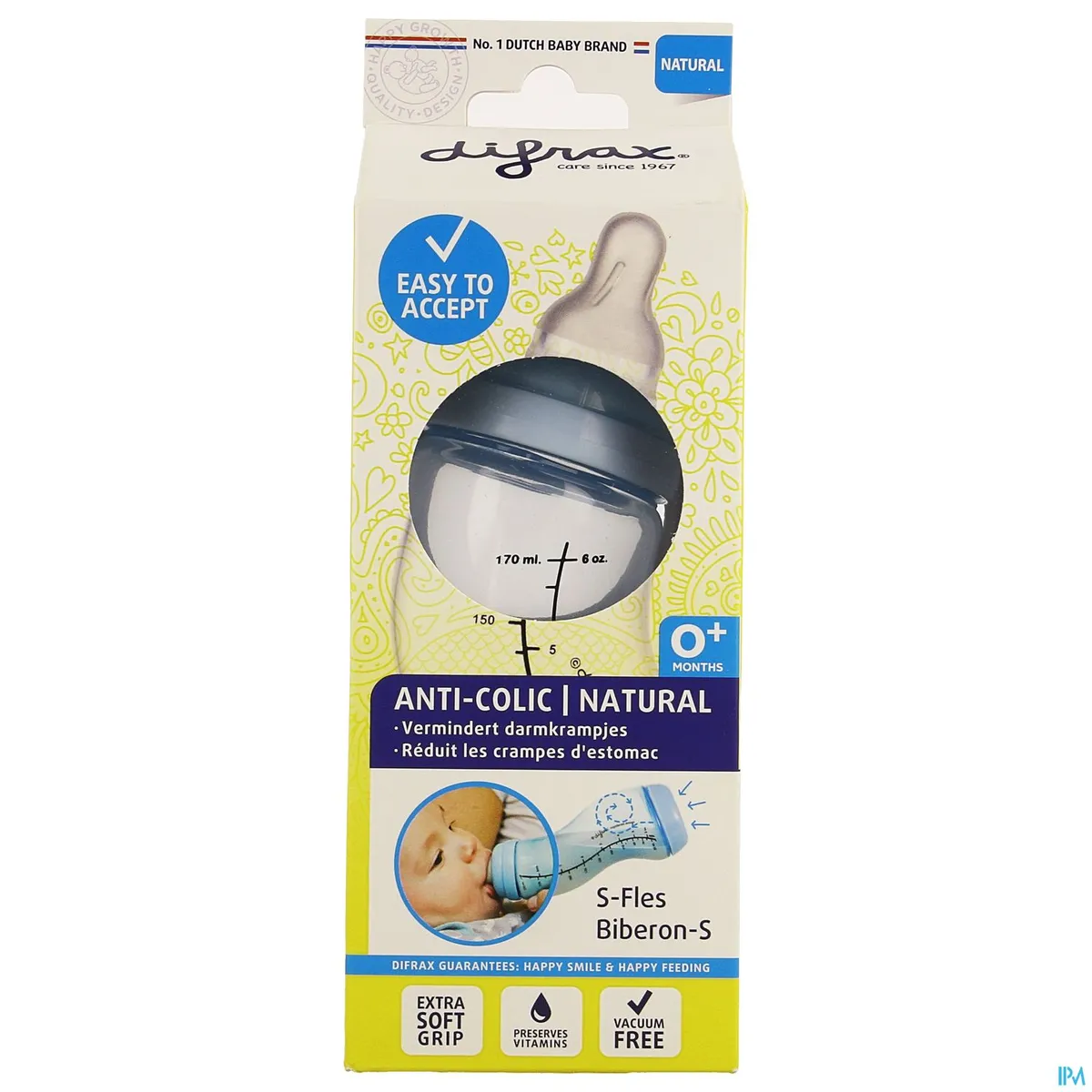 Difrax Biberon-s Natural Boy 170ml