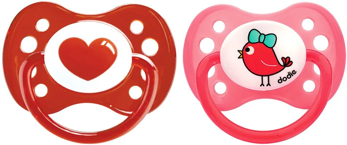 Dodie Sucettes Anatomiques Silicone Cœur et Oiseau +6m