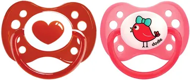 Dodie Sucettes Anatomiques Silicone Cœur et Oiseau +6m