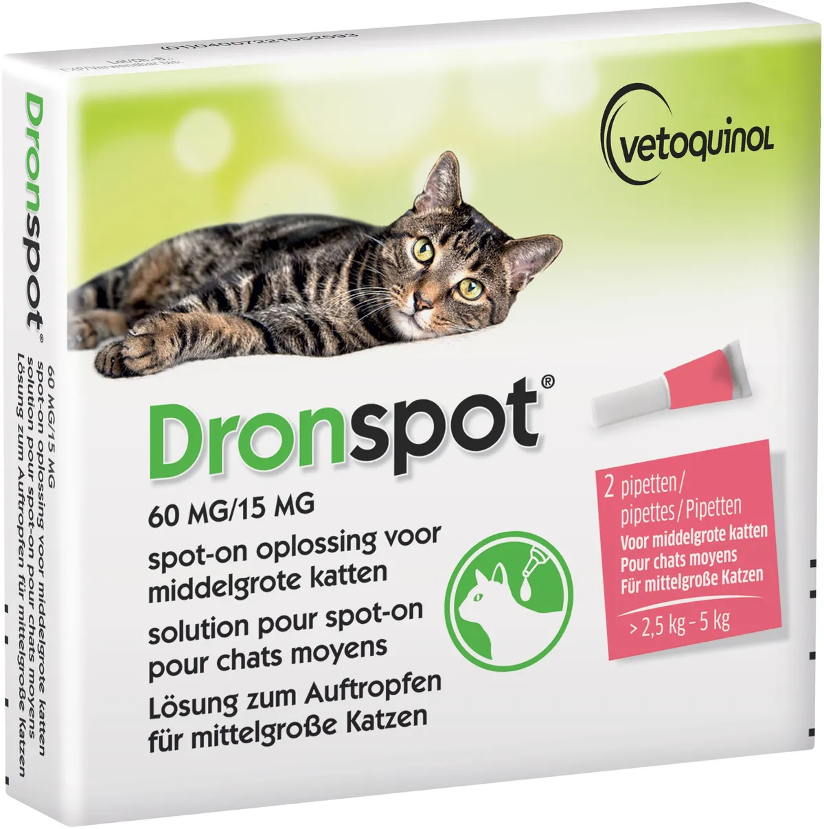 Dronspot 60mg/15mg Spot-on Chat Moyen>2,5-5kg Pip2
