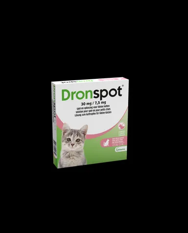Dronspot 30 mg/7,5 mg Spot-on Kat Kl.>0,5-2,5 kg Pip2