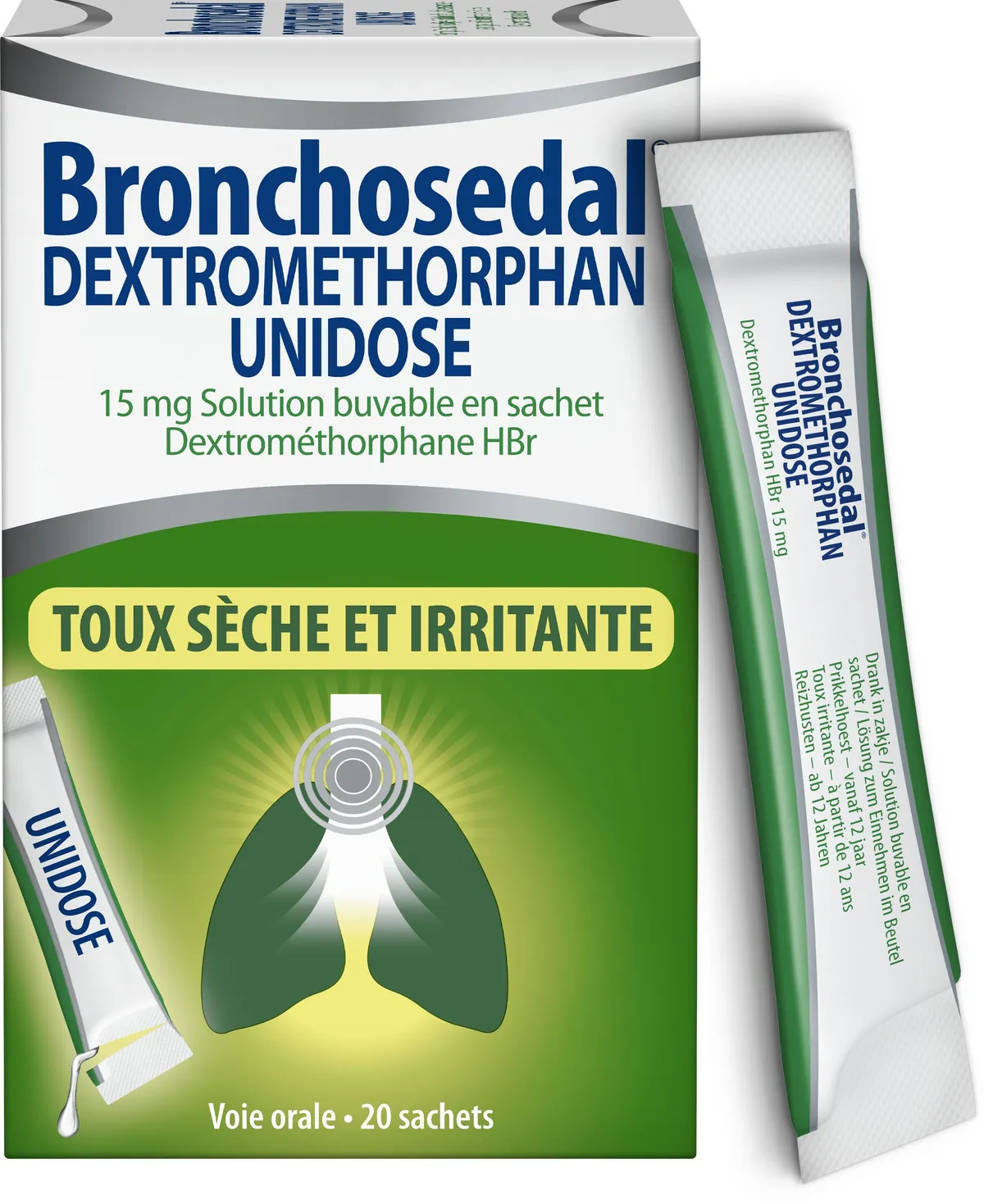 Bronchosedal Dextromethorphan 15mg Unidose 20 Sachets