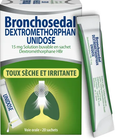Bronchosedal Dextromethorphan 15mg Unidose 20 Sachets