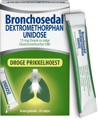 Bronchosedal Dextromethorphan 15mg Unidose 20 Zakjes