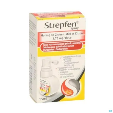 Strepfen 8,75 mg Spray Honing Citroen 15 ml