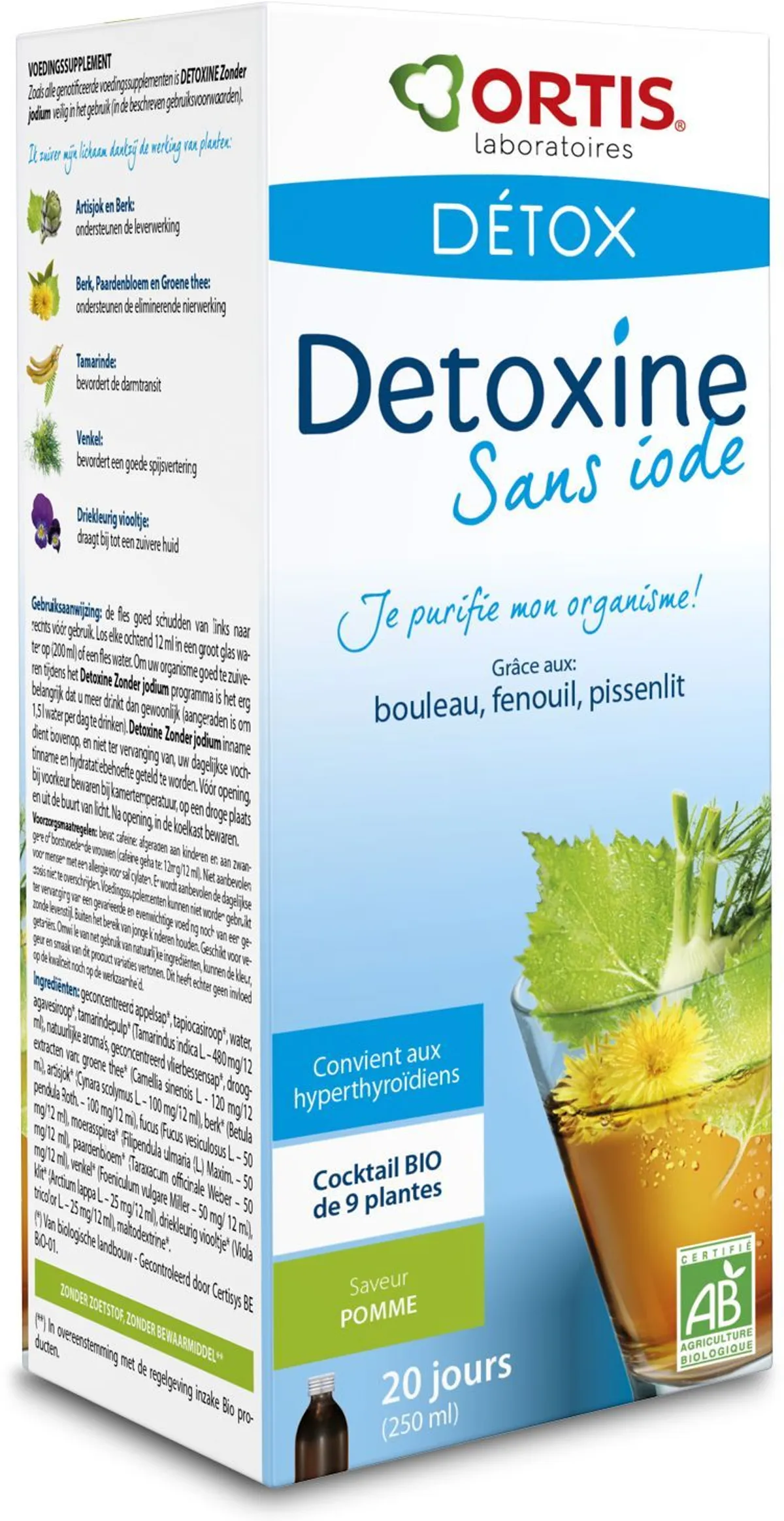 Ortis Detoxine Pomme Sans Iode 250ml