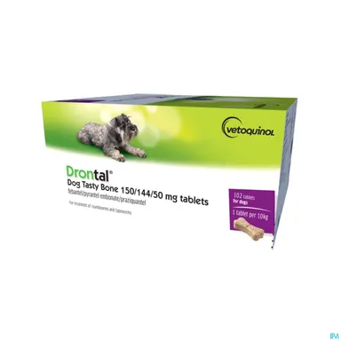 Drontal Tasty Bone 150/144/5mg 10kg 17x6 Comprimés
