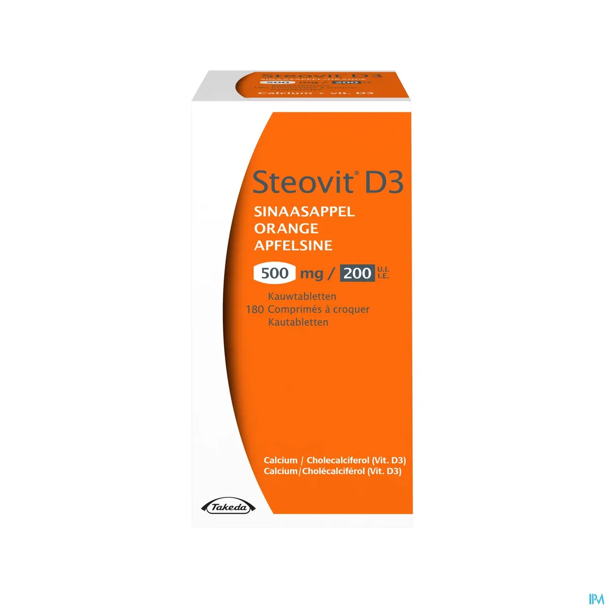 Steovit D3 500 mg/200 Ui Sinaasappel 180 Tabletten