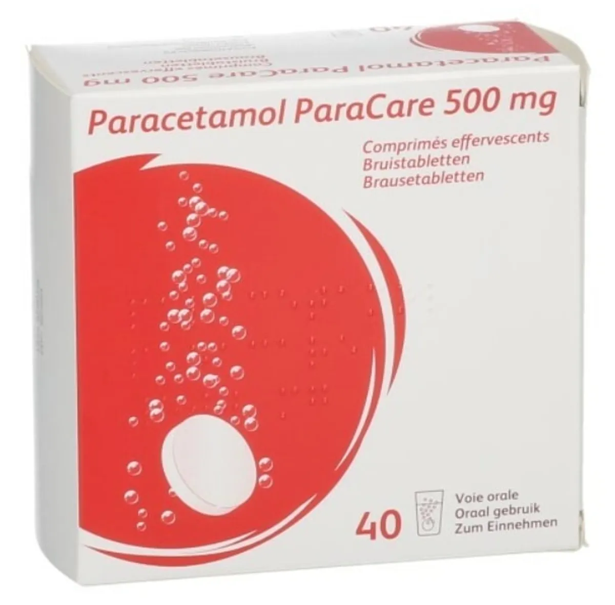 Paracetamol ParaCare 500mg 40 Comprimés Effervescents