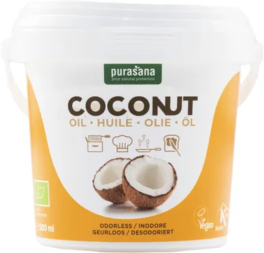 Purasana Huile de noix de coco désodorisée 500ml