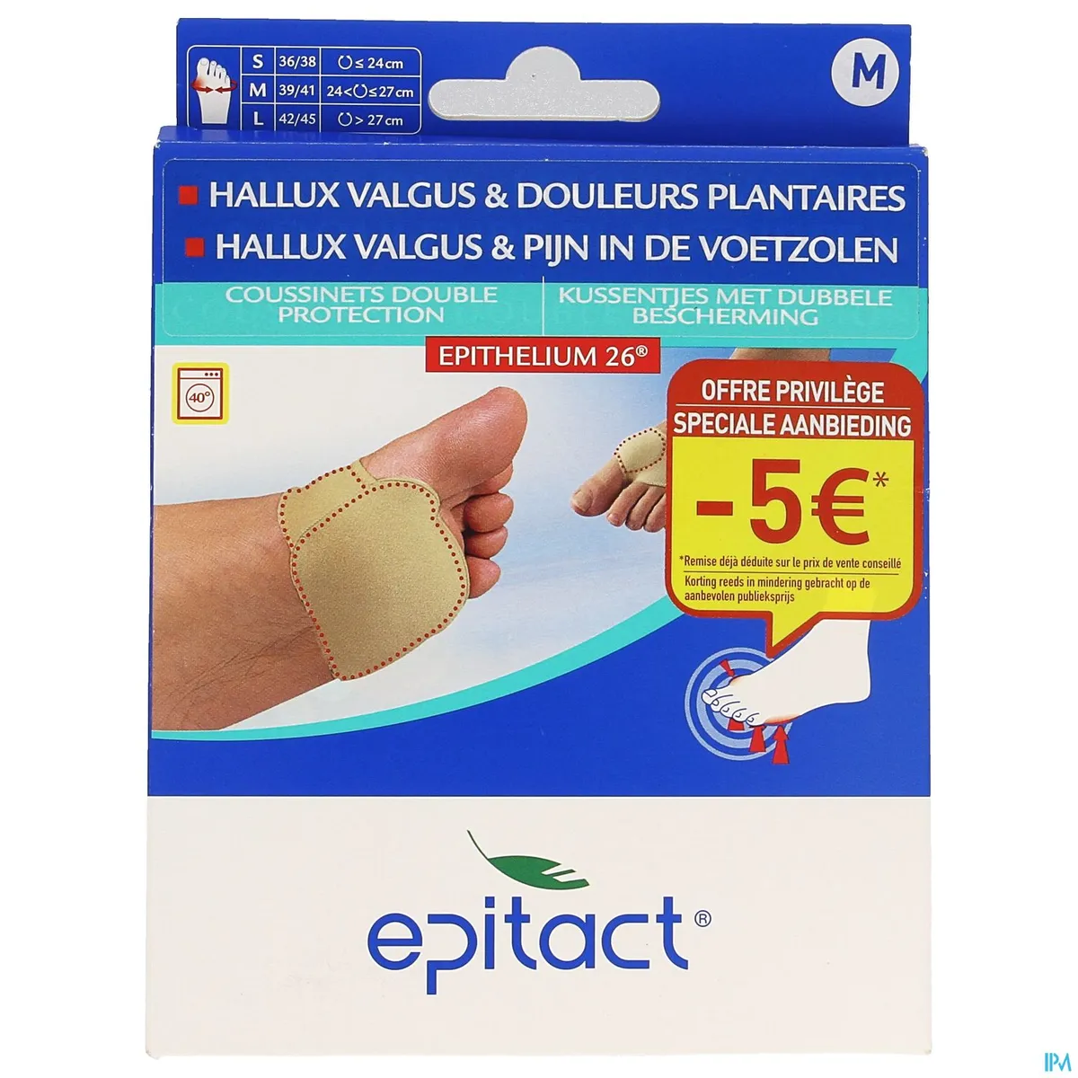 Epitact 1 Paire Coussinets Double Protection Taille Medium (offre privilège)