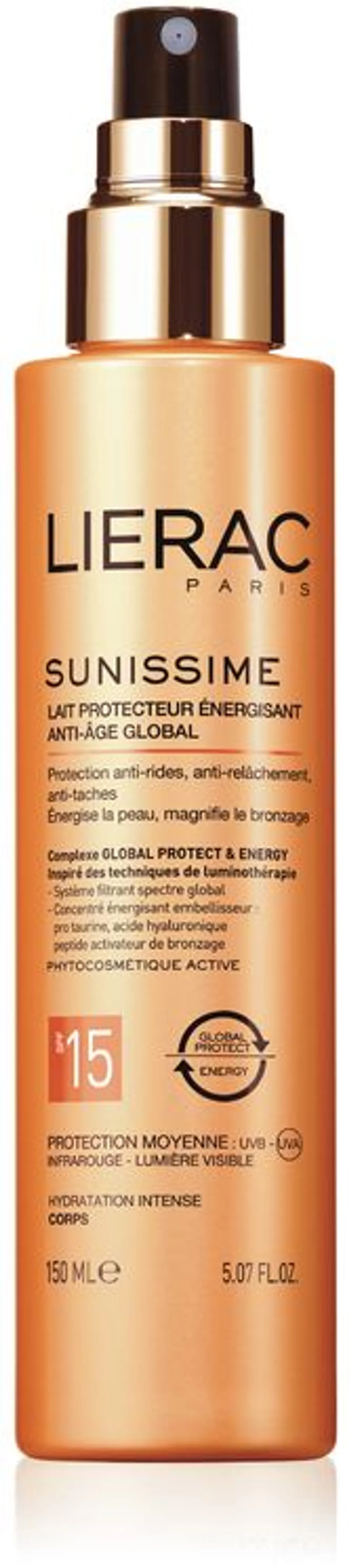 Lierac Sunissime Dynamiserende Beschermende Melk IP15 Anti-Aging 150ml
