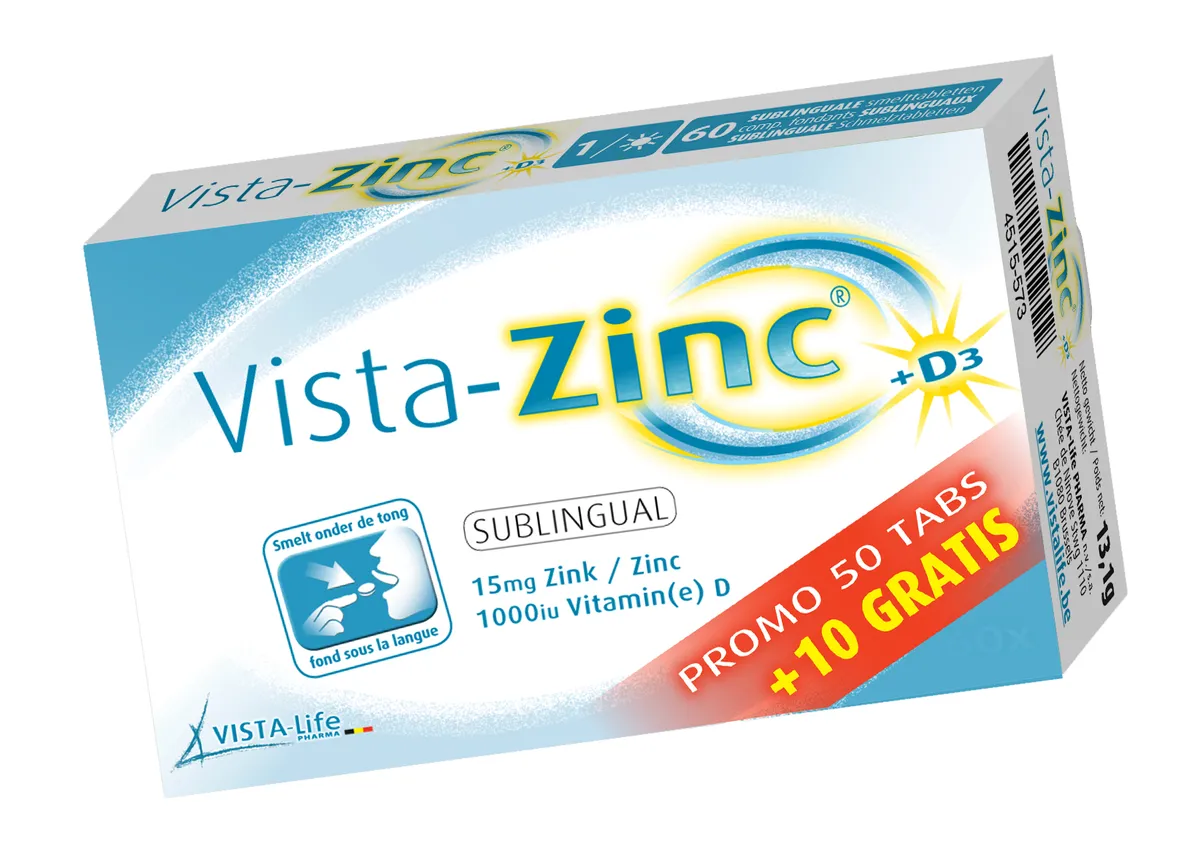 Vista Zinc Comprimés Fondant 50+10 Gratuit
