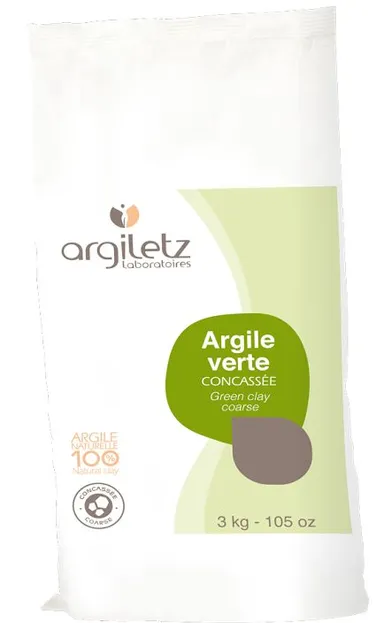 Argiletz Masque Argile Verte Concassee Poudre 3kg