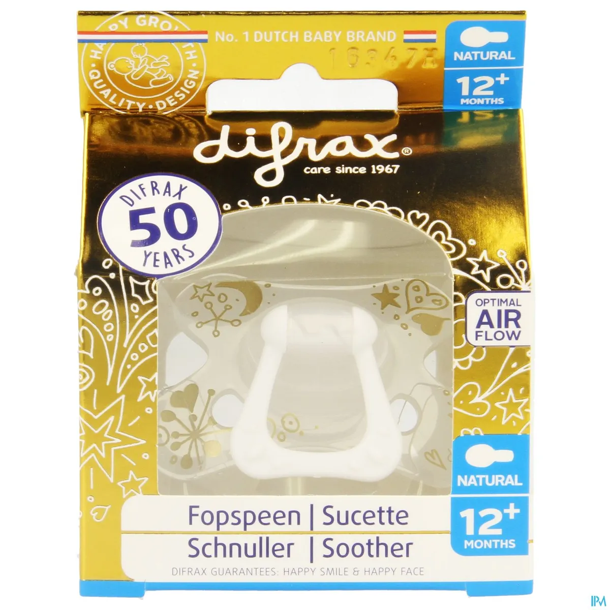 Difrax Fopspeen +12m Natural Gold