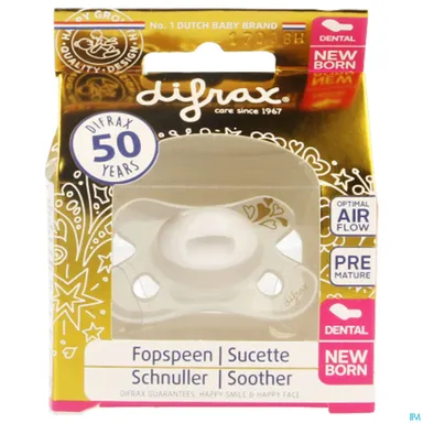 Difrax Fopspeen -2/+2m Dental Gold