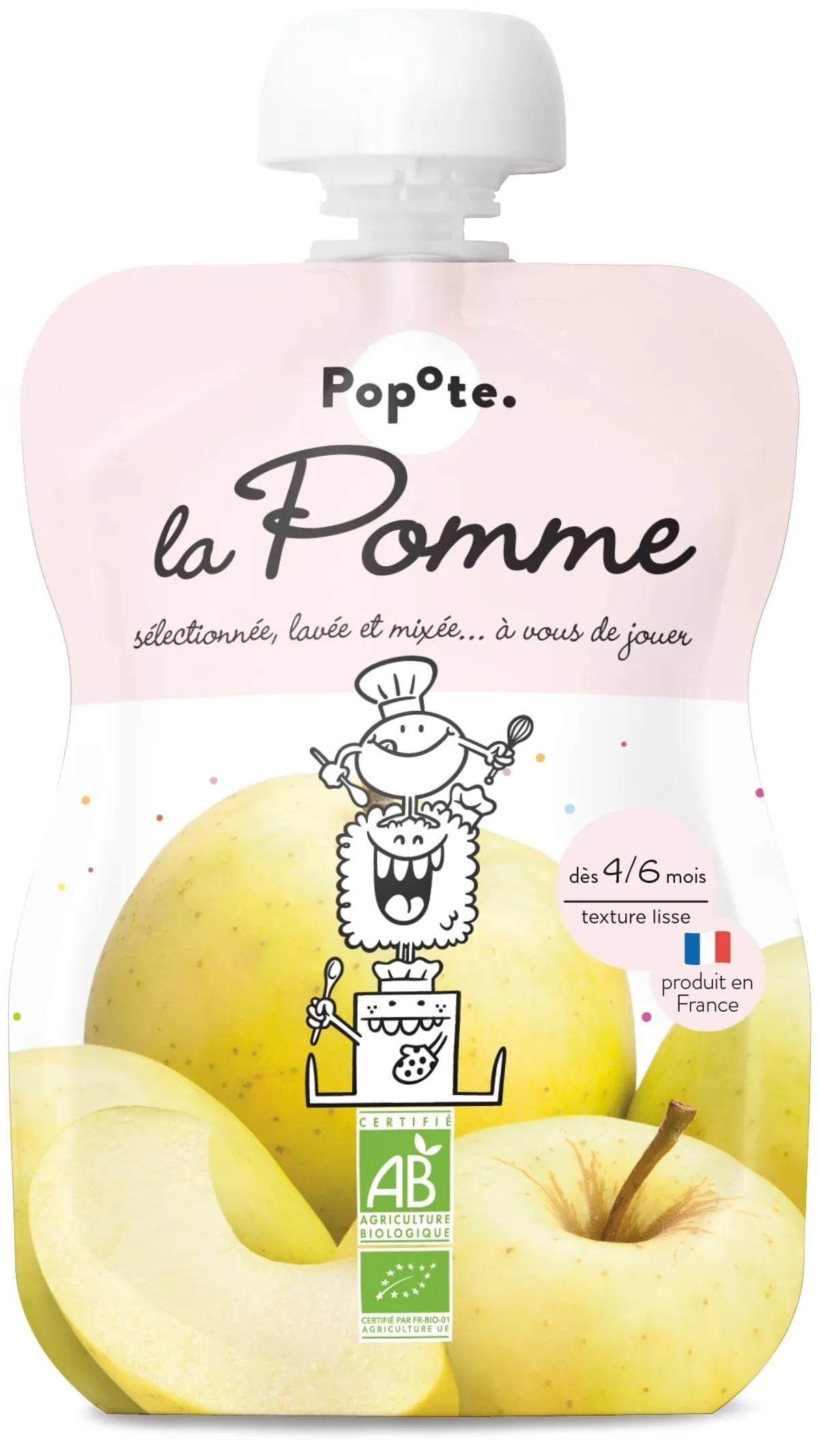 Popote Knijpfles Appel Bio 120g