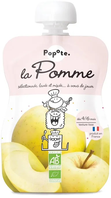 Popote Knijpfles Appel Bio 120g