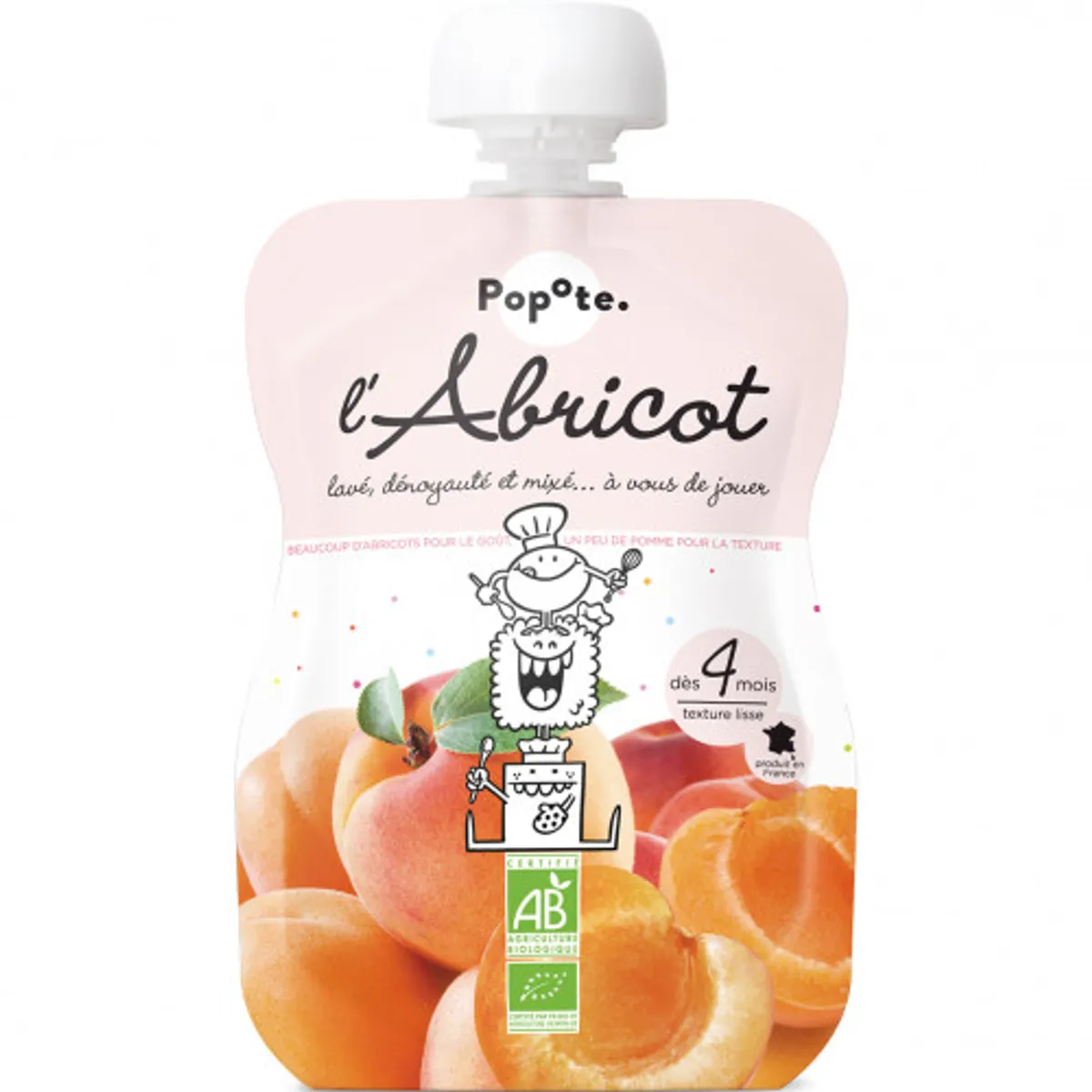 Popote Knijpfles Biologische Abrikoos 120 g