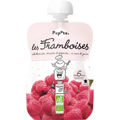 Popote Knijpfles Frambozen 120 g