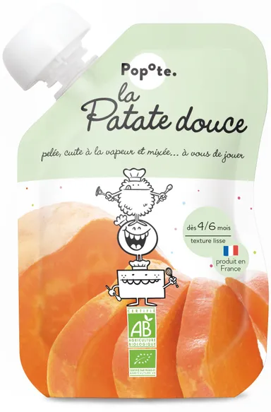 Popote Knijpfles Biologische Zoete Aardappel 120 g